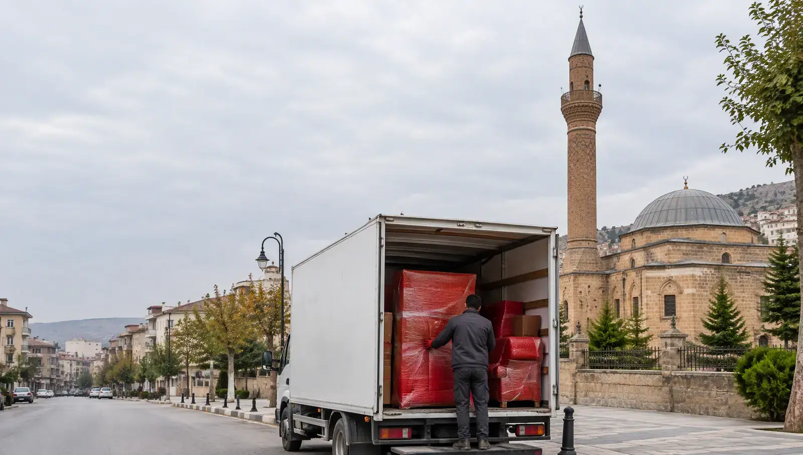 Siirt'te şehir merkezi ve Ulu Cami minaresi; yapay zekâ ile oluşturulmuş görsel